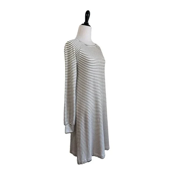 Daily Ritual Dress Women Size S Comfy Soft Stretch Tapered Wrist Striped - Picture 2 of 14